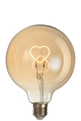 Led Glühbirne in Box Herz Glas gelb/gold E27 - (10675)